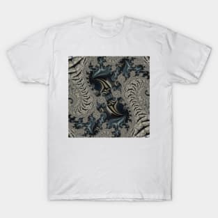 intensely coloured art deco and art nouveau styled fluid painted design T-Shirt